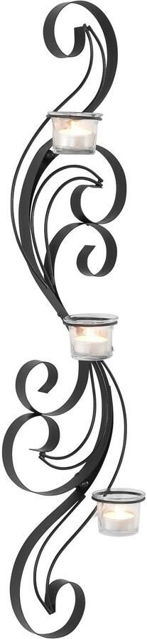 Home affaire Wandkaarsenhouder Hana zwart Landhuis metaal zwart - Foto 9