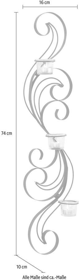 Home affaire Wandkaarsenhouder Hana zwart Landhuis metaal zwart - Foto 8