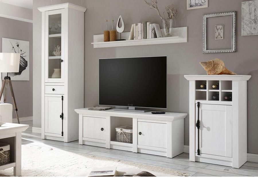 Home affaire Wandmeubel California bestaand uit vitrinekast tv-meubel wandrek kast (set 4 stuks) - Foto 2
