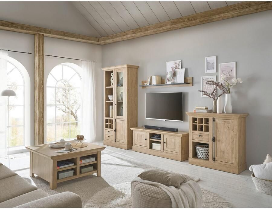 Home affaire Wandmeubel Cornwall opbouwwand in landelijke stijl woonkamer-set eiken decor (set 4-delig) - Foto 5