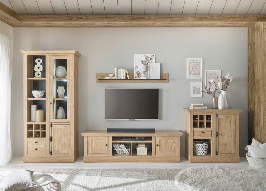Home affaire Wandmeubel Cornwall opbouwwand in landelijke stijl woonkamer-set eiken decor (set 4-delig) - Foto 19