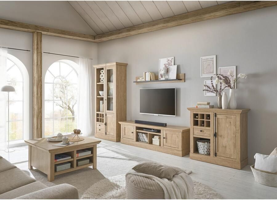 Home affaire Wandmeubel Cornwall opbouwwand in landelijke stijl woonkamer-set eiken decor (set 4-delig) - Foto 11