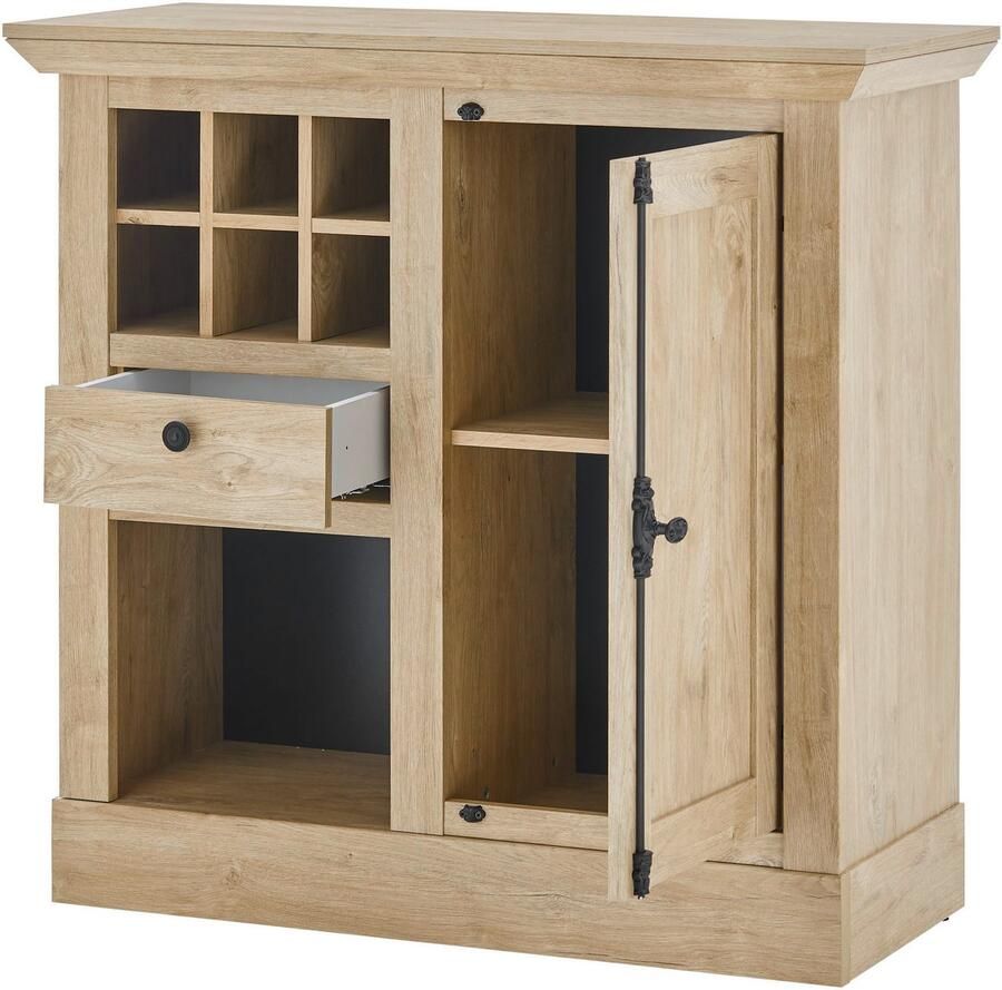 Home affaire Wandmeubel Cornwall opbouwwand in landelijke stijl woonkamer-set eiken decor (set 4-delig)