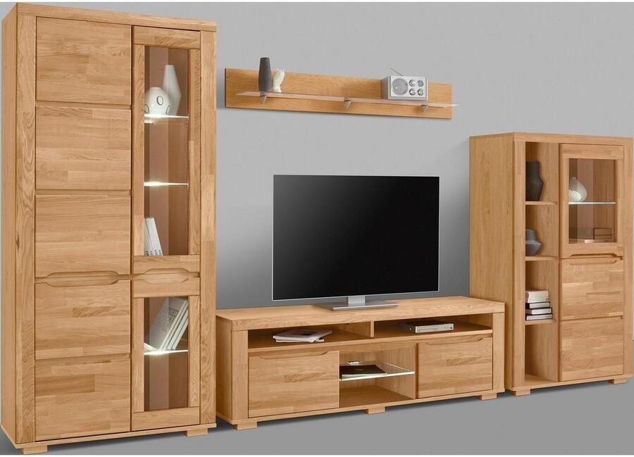 Home affaire Wandmeubel Denis gedeeltelijk massief hout (set 4 stuks) - Foto 3