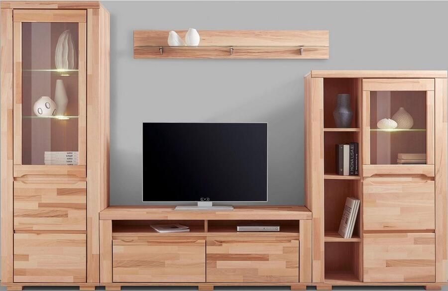 Home affaire Wandmeubel Denis gedeeltelijk massief hout (set 4 stuks) - Foto 4