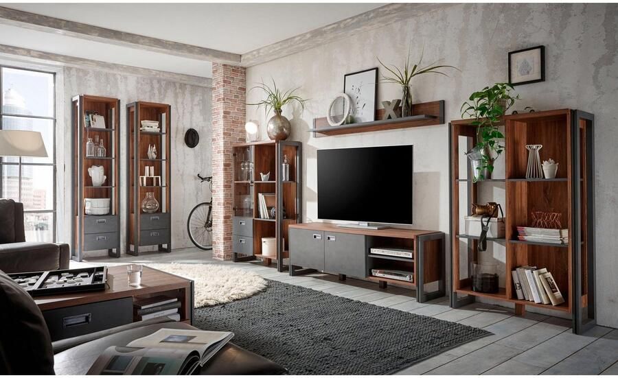 Home affaire Wandmeubel Detroit set 1 in een trendy industriële look (set 4-delig) - Foto 4