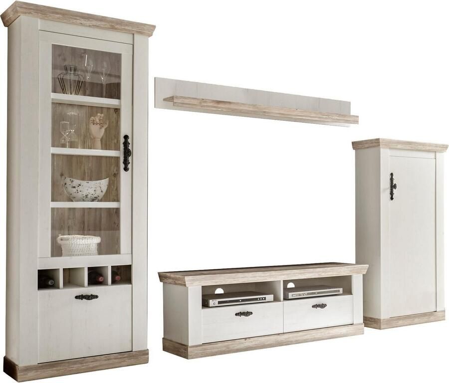 Home affaire Wandmeubel Florence wandmeubel in landhuisstijl complete set met metalen handgrepen (set 4 stuks) - Foto 3