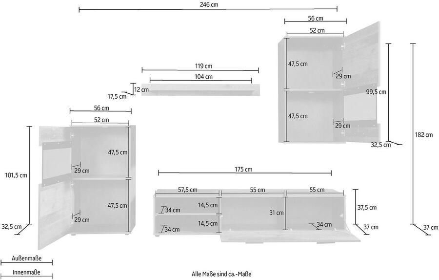 Home affaire Wandmeubel Mansfield (4-delig) - Foto 9