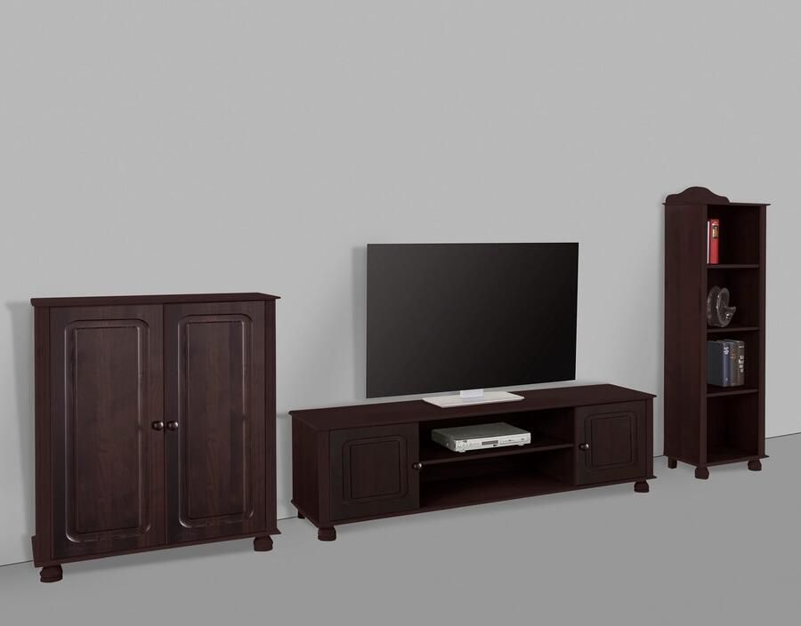 Home affaire Wandmeubel Mette 1 halfhoge kast 1 boekenkast en 1 tv-meubel zonder wandboard (3-delig)