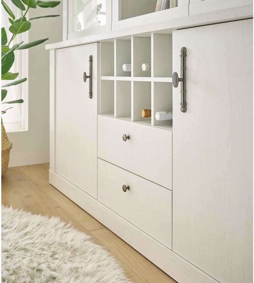 Home affaire Buffetkast Ravenna in romantische landelijke stijl grepen van metaal hoogte 207 cm - Foto 1