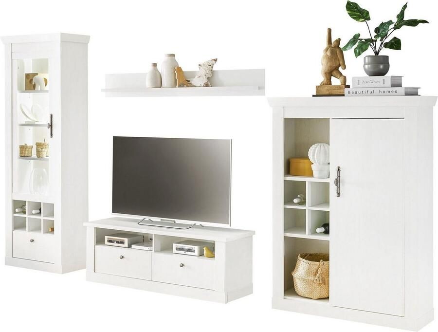 Home affaire Wandmeubel Ravenna in romantische landelijke stijl grepen van metaal soft-closefunctie (4-delig) - Foto 5