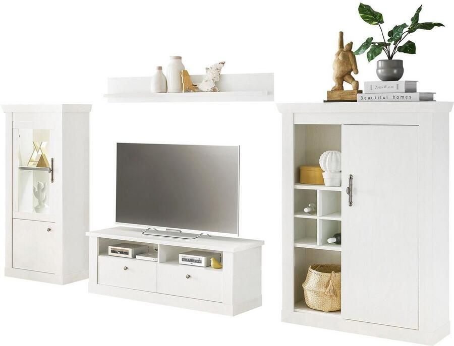 Home affaire Wandmeubel Ravenna in romantische landelijke stijl grepen van metaal soft-closefunctie (4-delig) - Foto 3