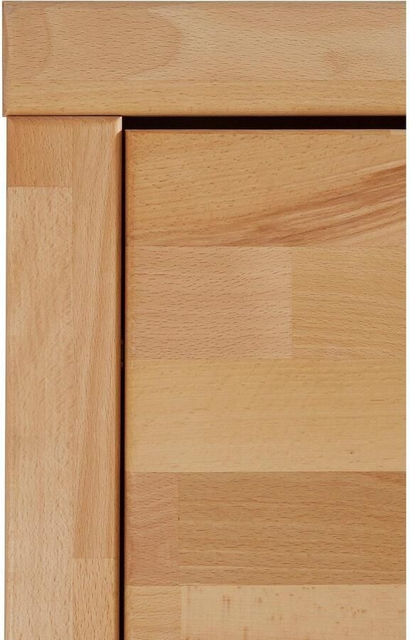 Home affaire Wandmeubel Ribe Set-5 st. Massieve bovenplaten veel opbergruimte Glazen inzet van gehard glas planken gedeeltelijk verstelbaar (set 5-delig) - Foto 6