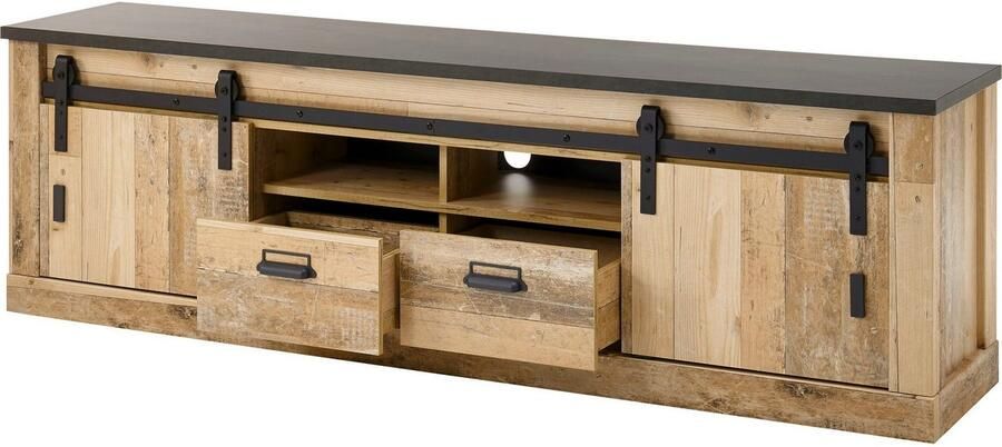 Home affaire Wandmeubel Sherwood Schuurdeurbeslag en apothekersgrepen van metaal hoogte 201 cm (3 stuks) - Foto 11
