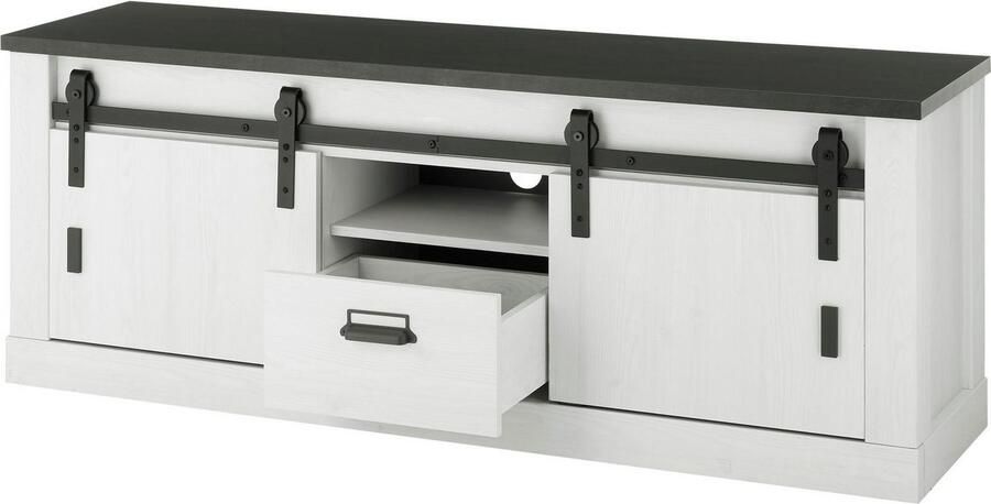 Home affaire Wandmeubel Sherwood met schuurdeurbeslag apothekersgrepen van metaal breedte ca. 388 cm (4 stuks) - Foto 10