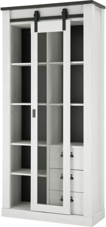 Home affaire Wandmeubel Sherwood Schuurdeurbeslag en apothekersgrepen van metaal hoogte 201 cm (2-delig) - Foto 8