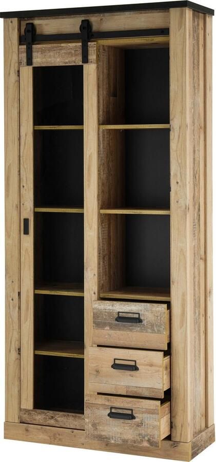 Home affaire Wandmeubel Sherwood Schuurdeurbeslag en apothekersgrepen van metaal hoogte 201 cm (3 stuks) - Foto 9