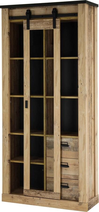 Home affaire Wandmeubel Sherwood Schuurdeurbeslag en apothekersgrepen van metaal hoogte 201 cm (2-delig) - Foto 10