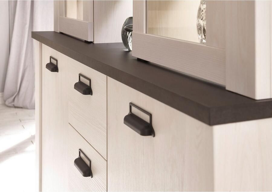 Home affaire Wandmeubel Sherwood Schuurdeurbeslag en apothekersgrepen van metaal hoogte 201 cm (2 stuks) - Foto 5