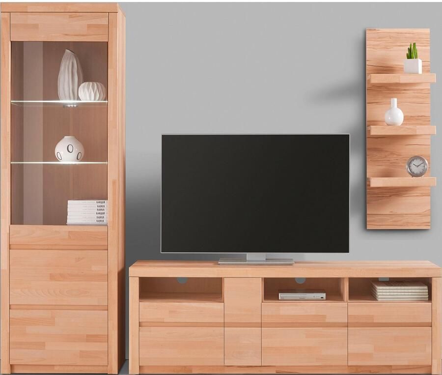 Home affaire Wandmeubel Silkeborg gedeeltelijk massief hout (set 3-delig) - Foto 3