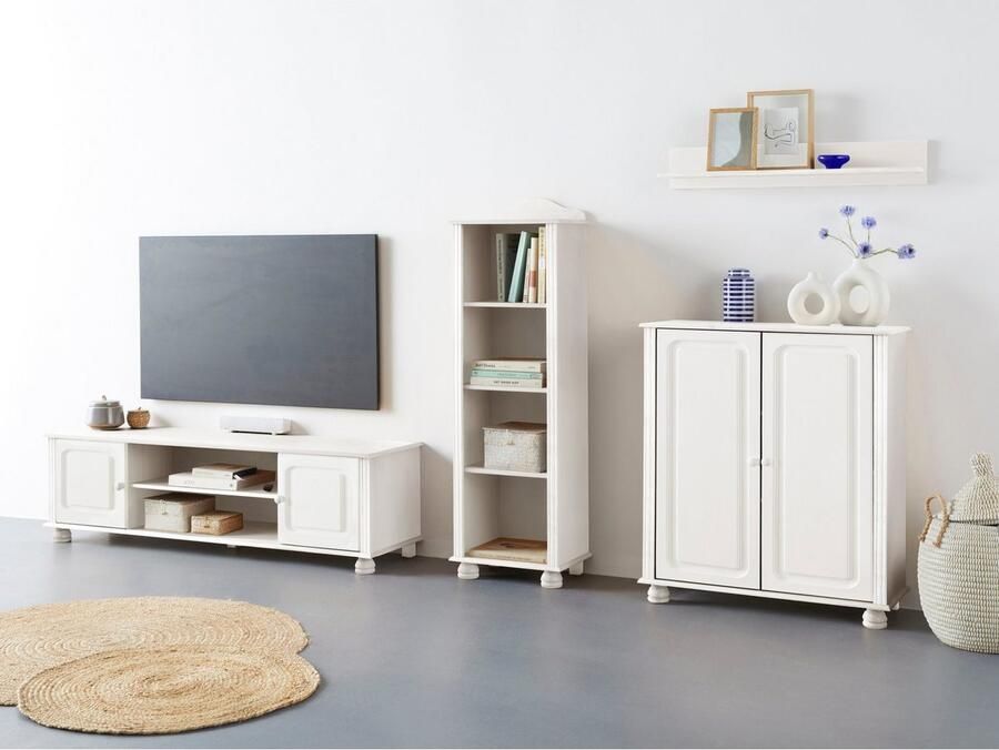 Notio Living Mette- wandplank met poten – stijlvol en praktisch Wit Grenen - Foto 4