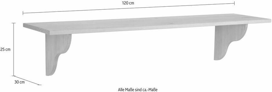 Home affaire Wandmeubel bestaande uit 1 vitrinekast 1 lowboard en 1 legplank zonder wandboard (set 3 stuks) - Foto 4