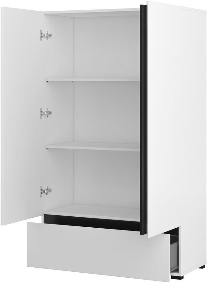 Home affaire Waskast Cross moderne greeploze kledingkast Multifunctionele kast draaideurkast met 1 lade 3 kleuren beschikbaar - Foto 4