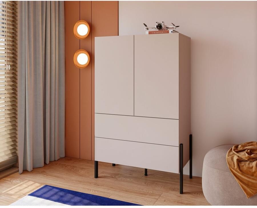 Home affaire Waskast Jukon moderne greeploze kledingkast metalen voeten gemaakt in Europa - Foto 3