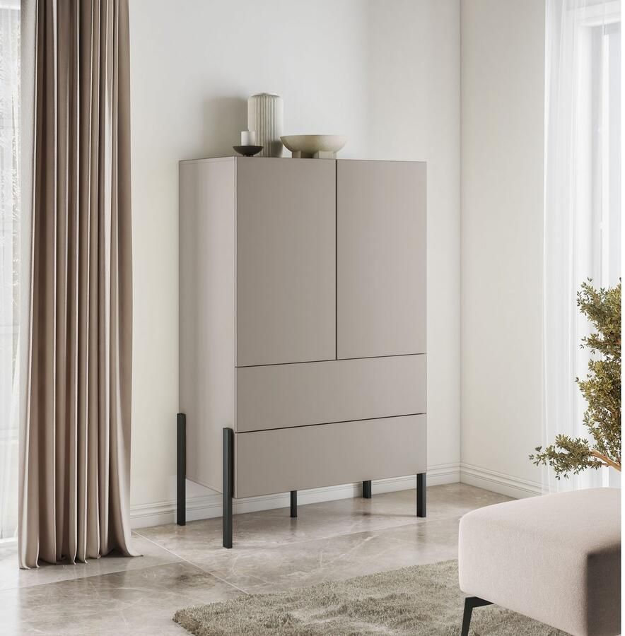 Home affaire Waskast Jukon moderne greeploze kledingkast metalen voeten gemaakt in Europa