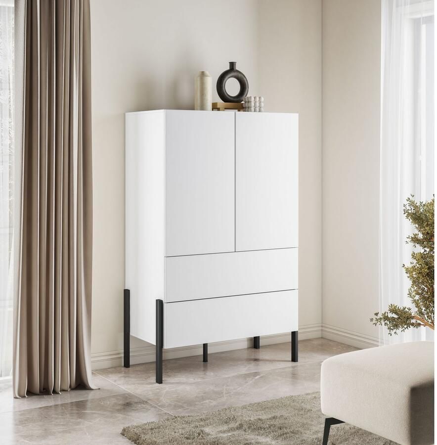 Home affaire Waskast Jukon moderne greeploze kledingkast metalen voeten gemaakt in Europa