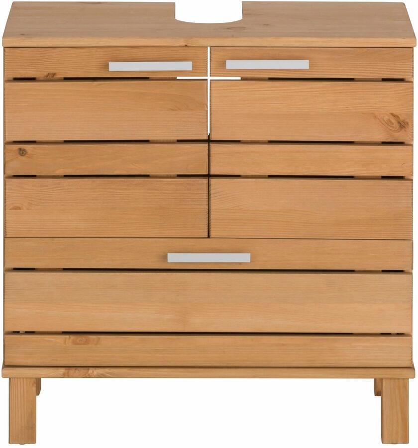 Home affaire Wastafelonderkast Josie Breedte 60 van massief hout metalen grepen 1 lade & 2 deuren - Foto 2