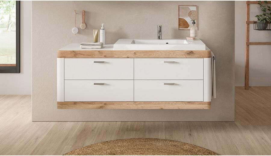 Home affaire Wastafelonderkast Landsby breedte 133 cm incl. mineralen gietwasbak 4 lades (2-delig) - Foto 6