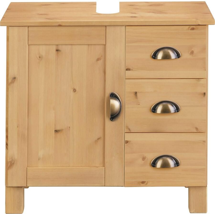 Home affaire Wastafelonderkast Oslo Grenen 1 deur en 3 laden breedte 60 cm hoogte 55 cm - Foto 2