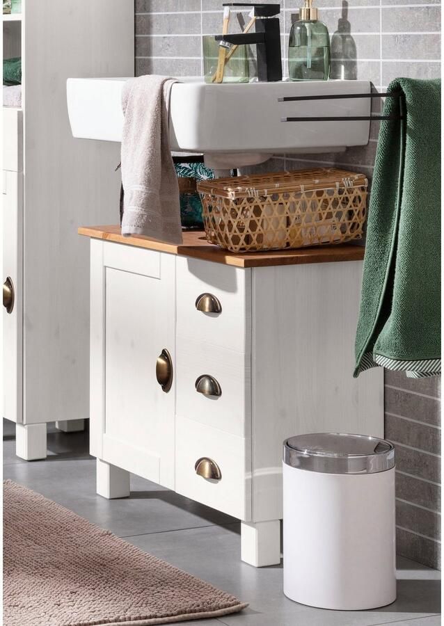 Home affaire Wastafelonderkast Oslo Grenen 1 deur en 3 laden breedte 60 cm hoogte 55 cm - Foto 7