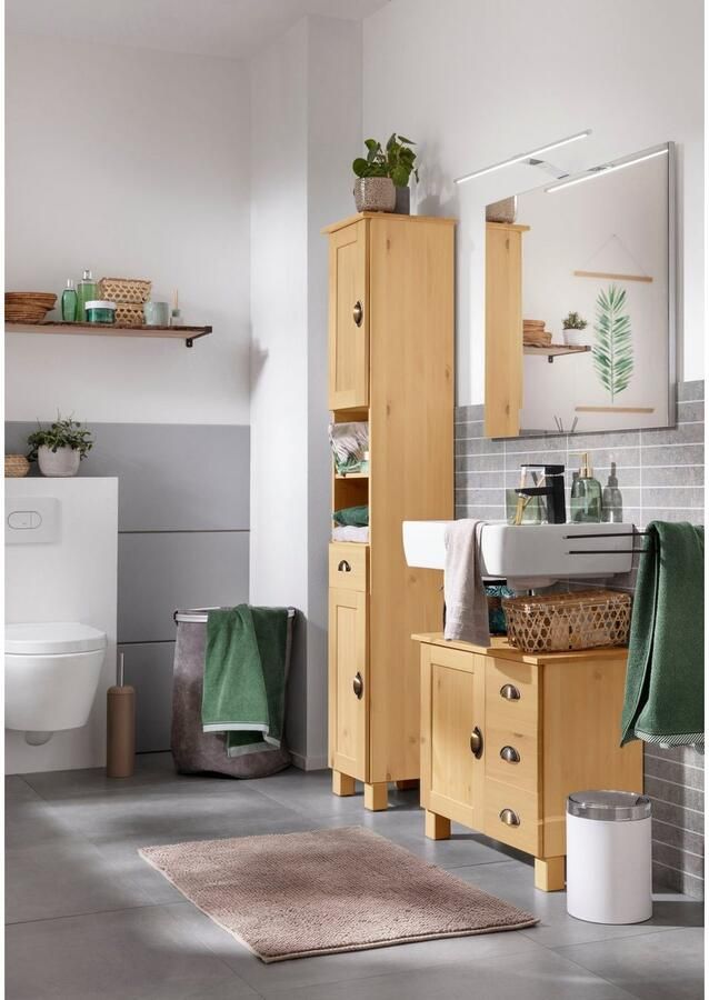 Home affaire Wastafelonderkast Oslo Grenen 1 deur en 3 laden breedte 60 cm hoogte 55 cm - Foto 6