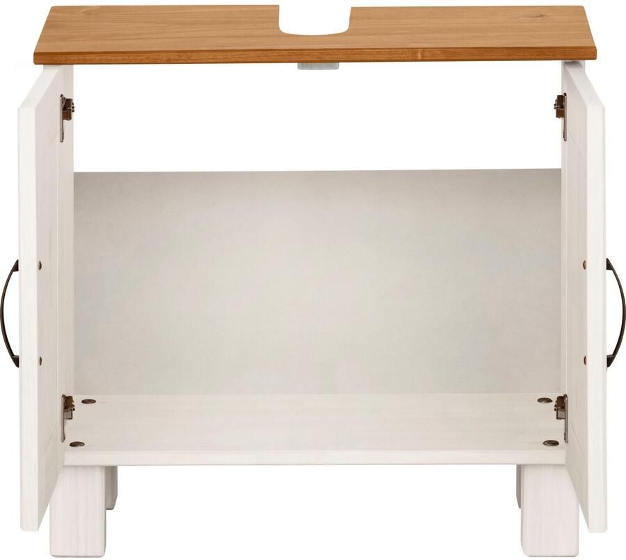 Home affaire Wastafelonderkast Rodby Massief FSC -gecertificeerd hout grepen metaal breedte 60 cm hoogte 55 cm - Foto 3