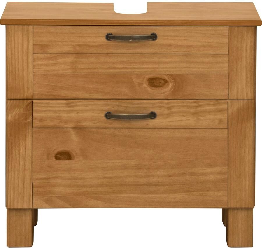 Home affaire Wastafelonderkast Rodby Massief FSC -gecertificeerd hout grepen metaal breedte 60 cm hoogte 55 cm - Foto 2