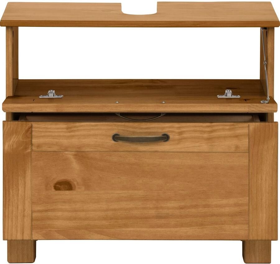 Home affaire Wastafelonderkast Rodby Massief FSC -gecertificeerd hout grepen metaal breedte 60 cm hoogte 55 cm - Foto 3