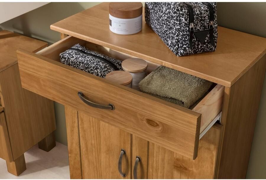 Home affaire Wastafelonderkast Rodby Massief FSC -gecertificeerd hout grepen metaal breedte 60 cm hoogte 55 cm - Foto 9