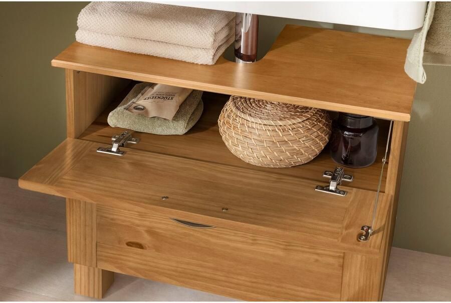 Home affaire Wastafelonderkast Rodby Massief FSC -gecertificeerd hout grepen metaal breedte 60 cm hoogte 55 cm - Foto 7