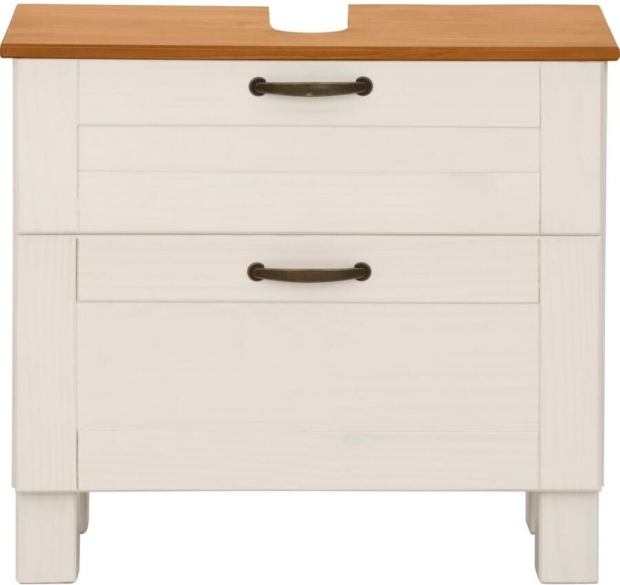 Home affaire Wastafelonderkast Rodby Massief FSC -gecertificeerd hout grepen metaal breedte 60 cm hoogte 55 cm - Foto 2