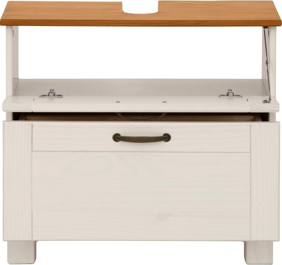 Home affaire Wastafelonderkast Rodby Massief FSC -gecertificeerd hout grepen metaal breedte 60 cm hoogte 55 cm - Foto 3