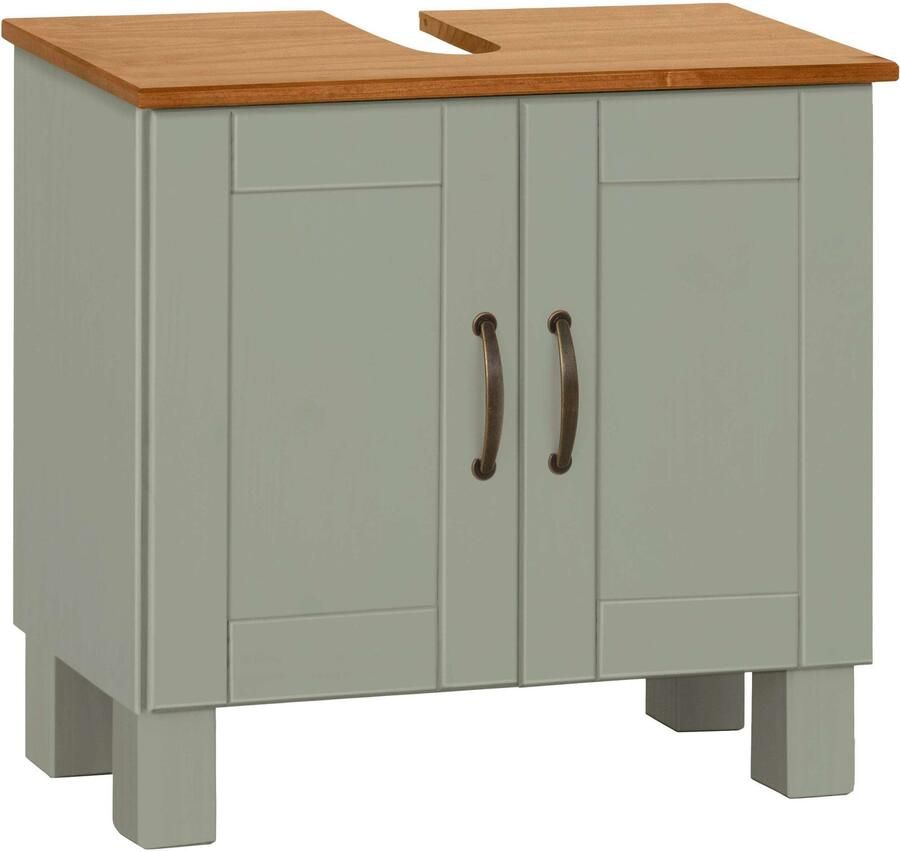 Home affaire Wastafelonderkast Rodby Massief FSC -gecertificeerd hout grepen metaal breedte 60 cm hoogte 55 cm - Foto 4