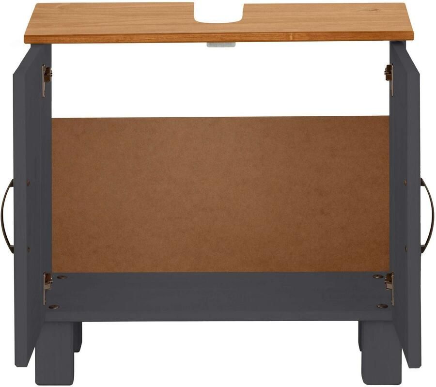 Home affaire Wastafelonderkast Rodby Massief FSC -gecertificeerd hout grepen metaal breedte 60 cm hoogte 55 cm - Foto 2