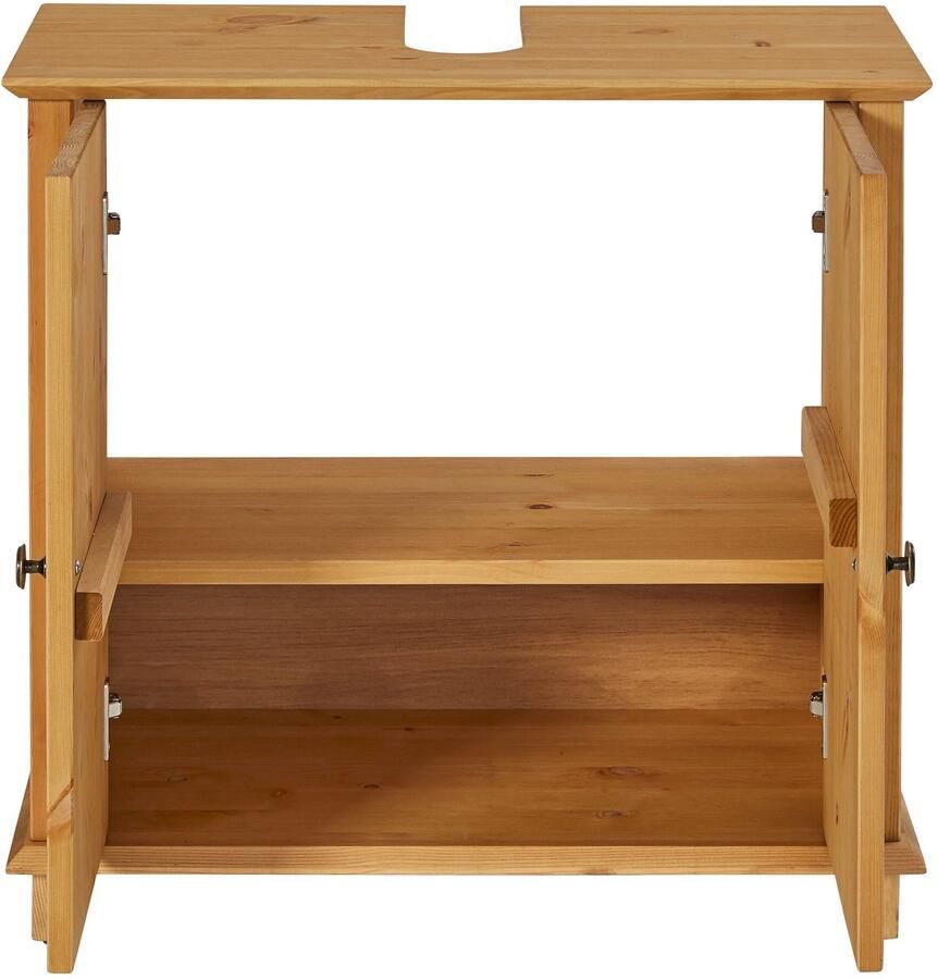 Home affaire Wastafelonderkast Vili Breedte 60 cm badkamerkast van massief hout metalen grepen - Foto 2