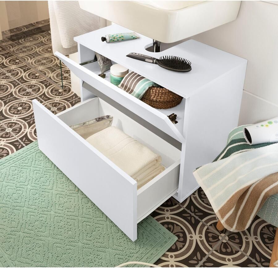 Home affaire Wastafelonderkast Wisla Sifon uitsparing push-to-open functie breedte 60 cm hoogte 55 cm - Foto 3