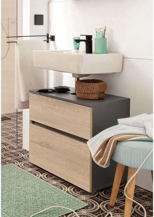 Home affaire Wastafelonderkast Wisla Sifon uitsparing push-to-open functie breedte 60 cm hoogte 55 cm - Foto 8