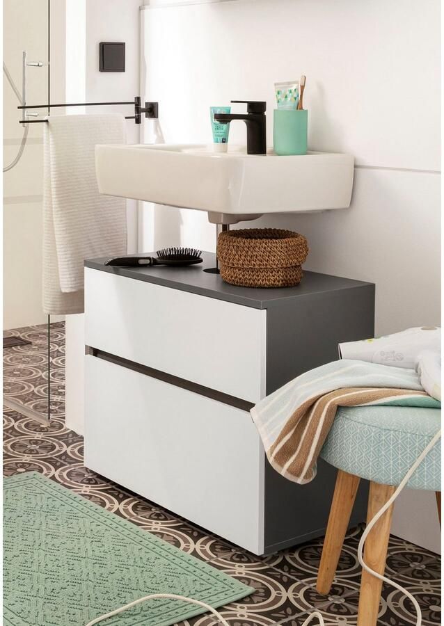 Home affaire Wastafelonderkast Wisla Sifon uitsparing push-to-open functie breedte 60 cm hoogte 55 cm - Foto 8