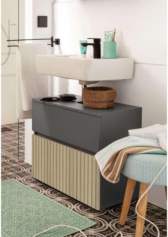 Home affaire Wastafelonderkast Wisla Sifon uitsparing push-to-open functie breedte 60 cm hoogte 55 cm - Foto 6