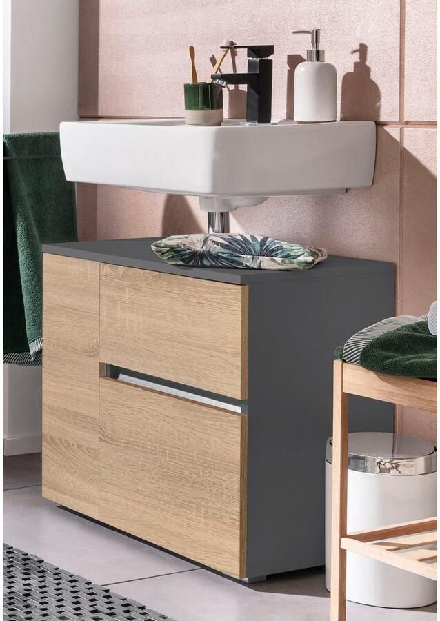 Home affaire Wastafelonderkast Wisla Sifon uitsparing push-to-open functie breedte 60 cm hoogte 55 cm - Foto 7